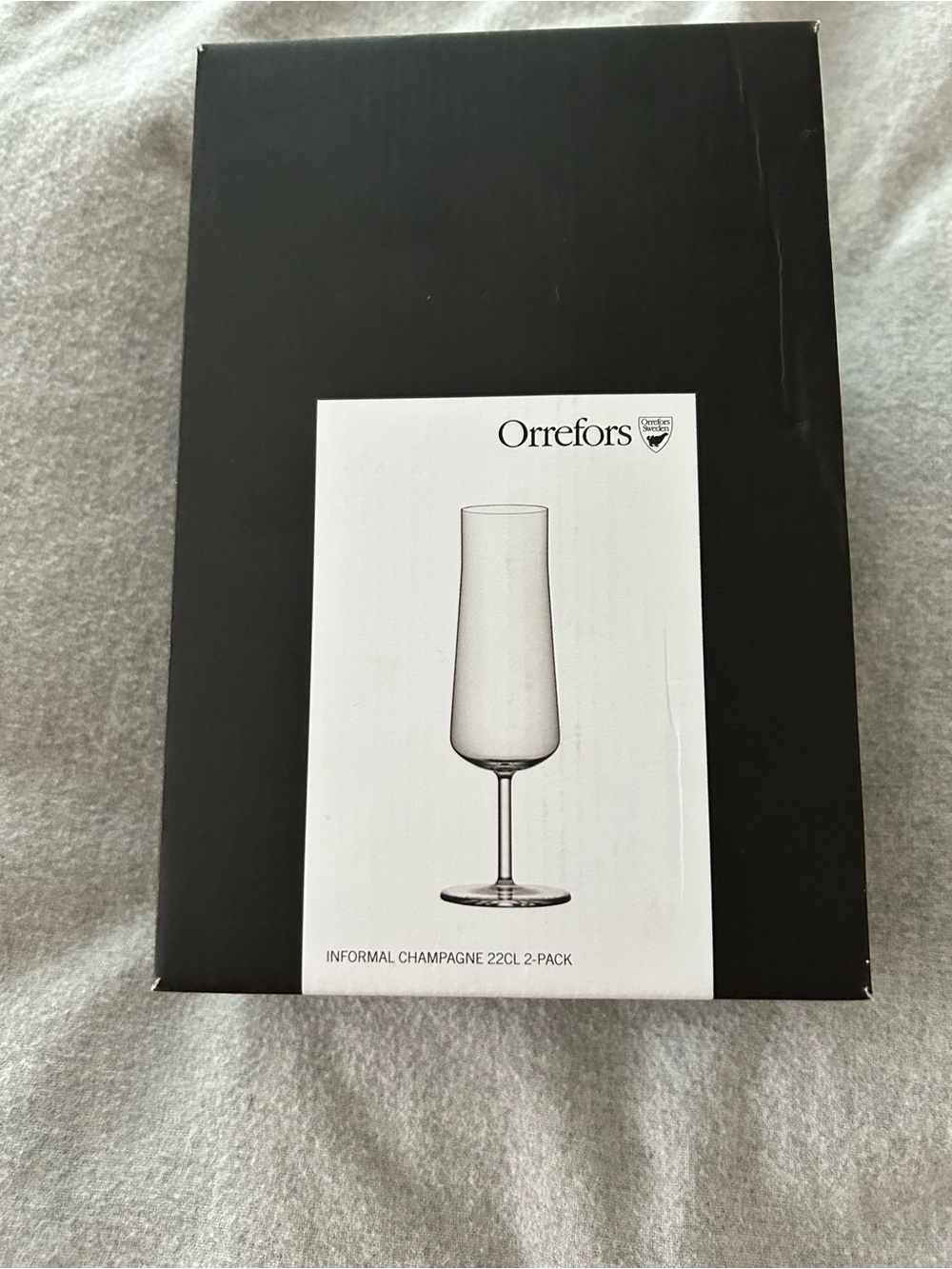 Orrefors Kosta Boda Clear Champagne Flutes - Set of 2 NIB